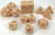 Latte Marble Dice (Set of 15) gloss tan dice with golden numbering