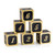 Black & Gold d6 (six-sided, "regular") set of 12 Metal Dice (6 shown)