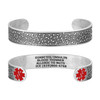 Divoti Medical Alert Bracelets for Women, Custom Engraved Olive Medical ID Cuff, fits 6.5-8.0" — Style
