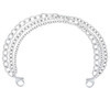 Divoti interchangeable tri-strand medical ID replacement bracelet chain in polished stainless steel for women.