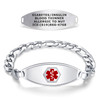 Divoti Custom Engraved Figaro Medical Alert Bracelet - Matte Steel Tag