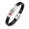 Pre-engraved Sleek Leather Medical ID Band  Adjustable Trim-to-Fit Design