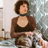 Star Moon Cat ID Tag for Cats & Matching Necklace for Cat Moms