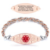 Divoti Lovely Filigree Inter-Mesh medical alert ID bracelet in rose gold and silver stainless steel for women.