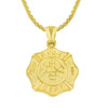 Firefighter Maltese Cross Necklace, Gold Tone