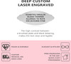 An advertisement showcasing a custom laser-engraved medical ID tag. The top section features a brushed metallic oval plate engraved with medical details: "DIABETES/INSULIN, BLOOD THINNER, ALLERGIC TO NUTS, ICE: (619) 866-4768." Below the plate, text highlights the high contrast between the brushed surface and black lettering for clear readability. The bottom section, set against a pink background, emphasizes product features with icons and text. The left column highlights "TOUGH & DURABLE" with a strongman icon and "CUSTOM MEDICAL IDS SAVE LIVES" with an ambulance icon. The right column showcases "ELEGANT & STYLISH" with a bow tie icon and "FREE ENGRAVING IN THE USA QUICK 2-DAY PROCESSING" with a star and laser engraving icon. The design emphasizes durability, style, and the life-saving potential of the product. An advertisement showcasing a custom laser-engraved medical ID tag. The top section features a brushed metallic oval plate engraved with medical details: "DIABETES/INSULIN, BLOOD THINNER, ALLERGIC TO NUTS, ICE: (619) 866-4768." Below the plate, text highlights the high contrast between the brushed surface and black lettering for clear readability. The bottom section, set against a pink background, emphasizes product features with icons and text. The left column highlights "TOUGH & DURABLE" with a strongman icon and "CUSTOM MEDICAL IDS SAVE LIVES" with an ambulance icon. The right column showcases "ELEGANT & STYLISH" with a bow tie icon and "FREE ENGRAVING IN THE USA QUICK 2-DAY PROCESSING" with a star and laser engraving icon. The design emphasizes durability, style, and the life-saving potential of the product.