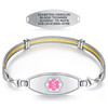 Matte Steel Medical ID Bracelet with Trio Cable Chain