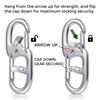 STEEL HAWK 3" Double Snap Shackle 304 Marine-Grade Stainless Steel | 154lb Load Capacity Heavy-Duty Dual Carabiner Clip for Boating, Camping, Leashes & Gear | Not for Climbing