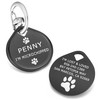 Leash King Custom Engraved Stainless Steel Dog ID Tag with Patented Snag-Minimizing Universal Quick Clip
