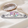 Divoti Pearl Inlay Medical Alert Bracelet - Silver Chain