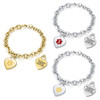 Adjustable Heart Charm Curb Chain Medical ID Bracelet (Fits 5" - 6" Wrists)
