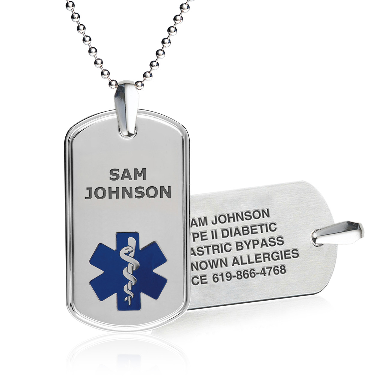 フジ医療器　My Genma ネックレス Medical ID - Deluxe Titanium Medical ID Necklace
