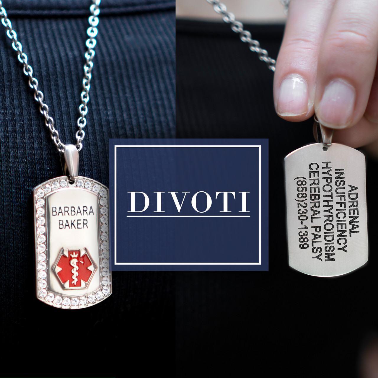 Medical ID - Supreme Pure Titanium Dog Tag Medical ID Necklace