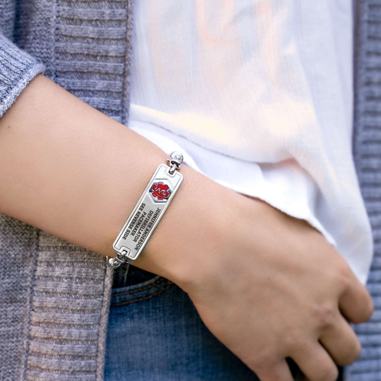 Implanted Defibrillator Fancy Medical Alert Bracelets Personalized