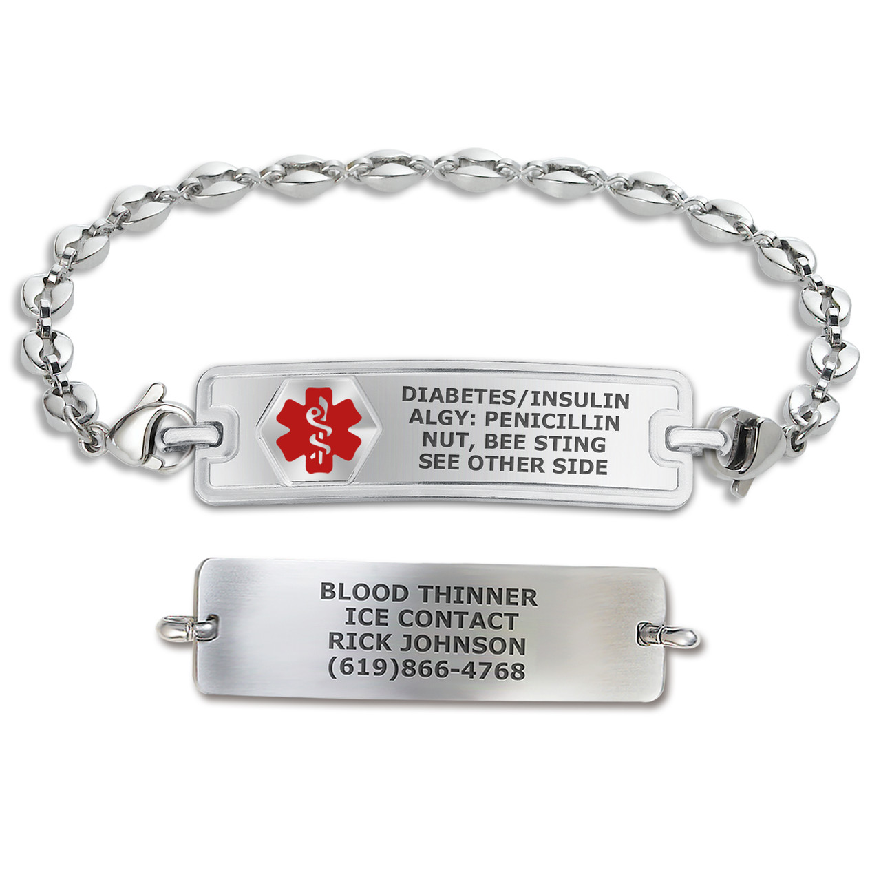 Two Sided Emergency Contact Dog Tag