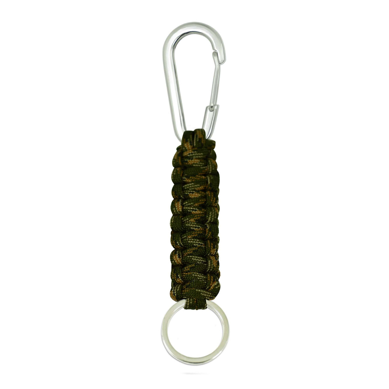 Stainless Steel Carabiner Keychain with 350-LB Paracord Leash