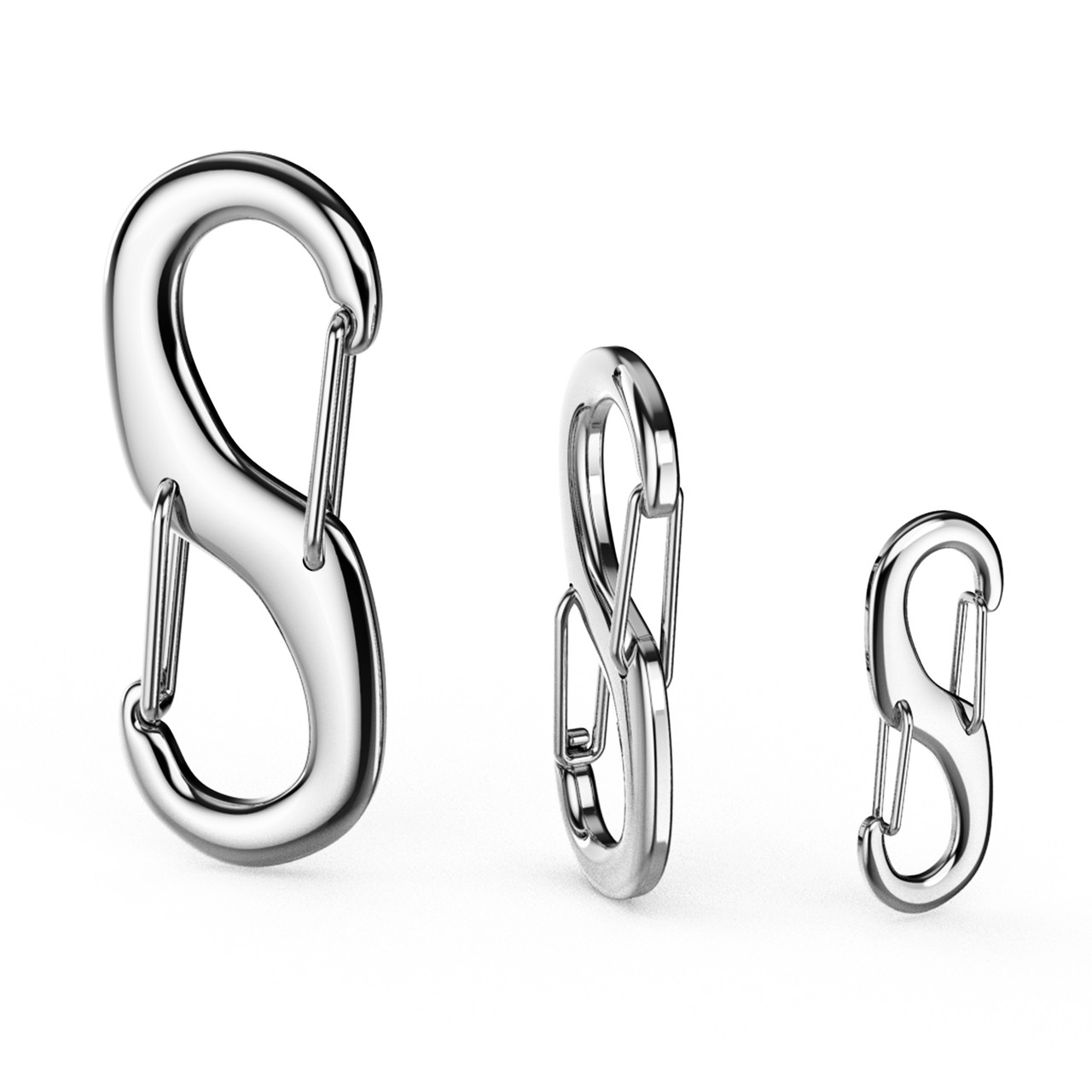 STEEL HAWK Surgical Stainless Steel S/M/L Double Carabiner Clips