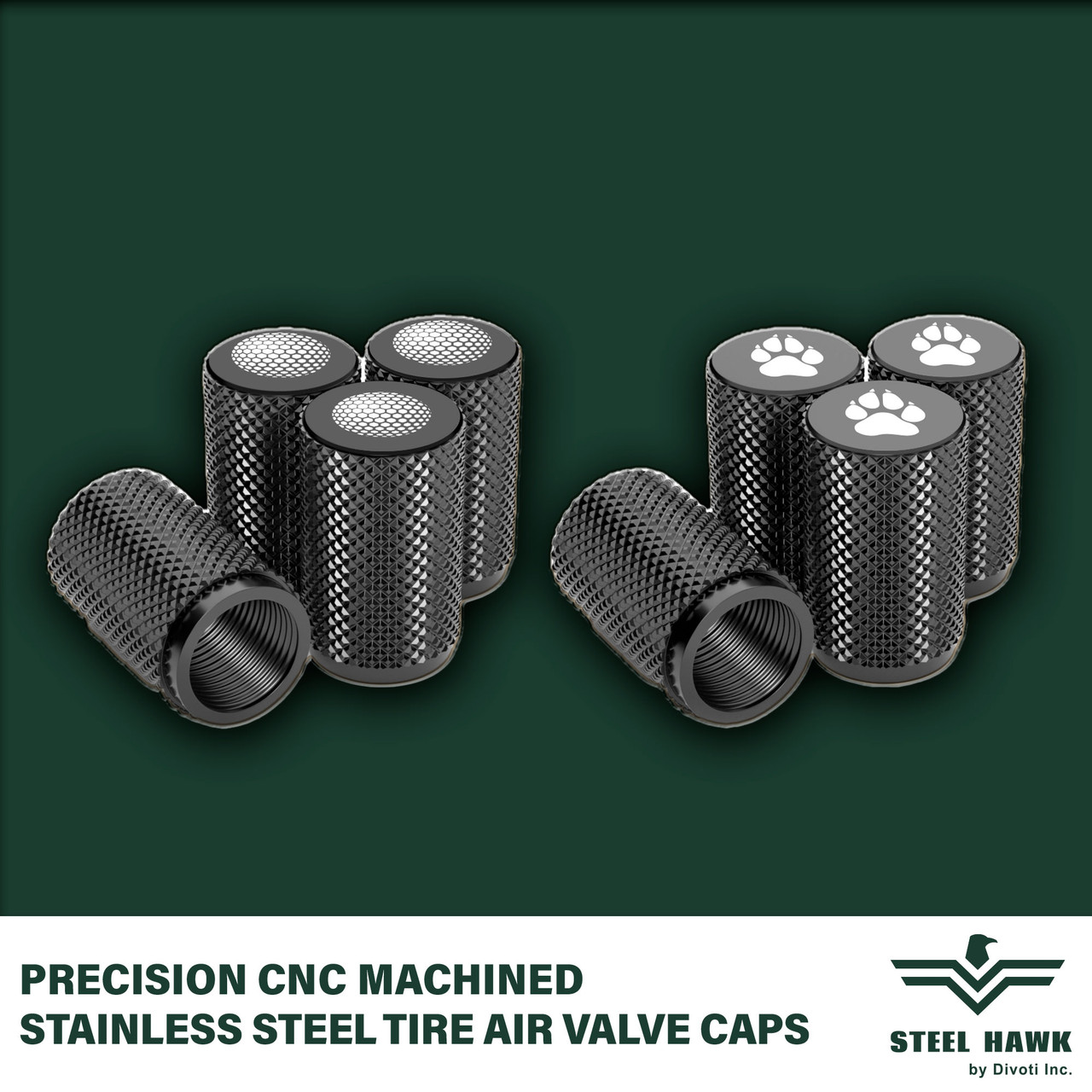 CNC Machined Tire Air Valve Caps Wheel Tyre Stem Covers