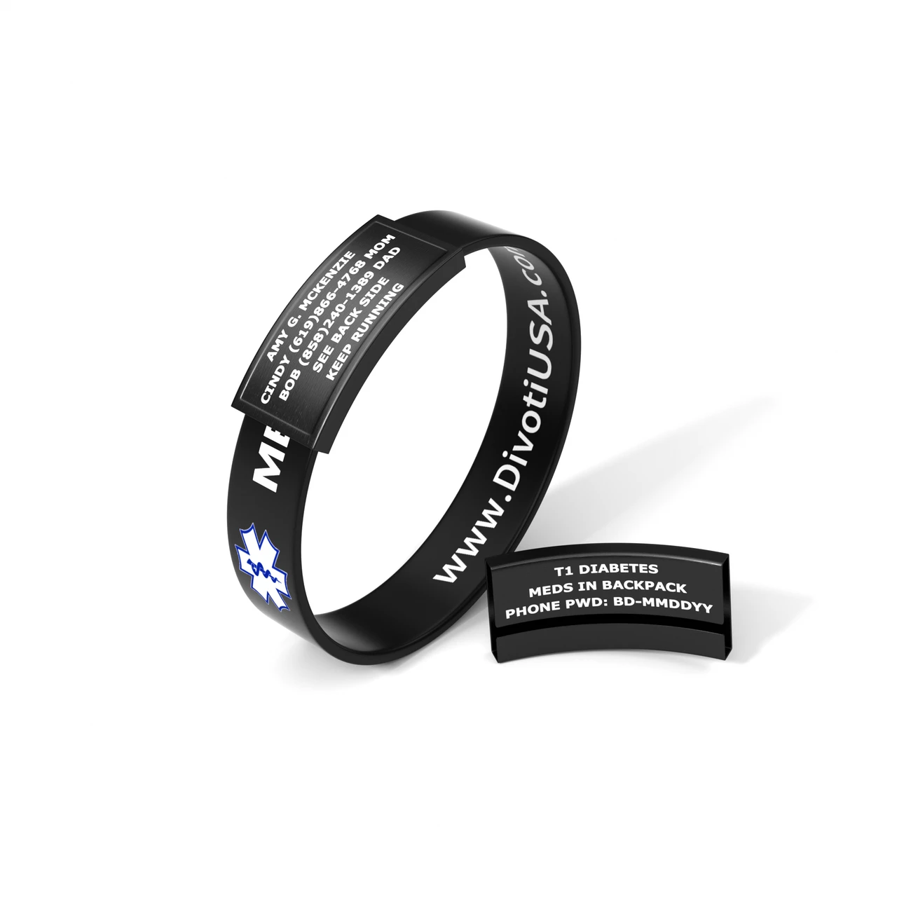 Ultra-sleek 13mm silicone sport medical ID wristband
