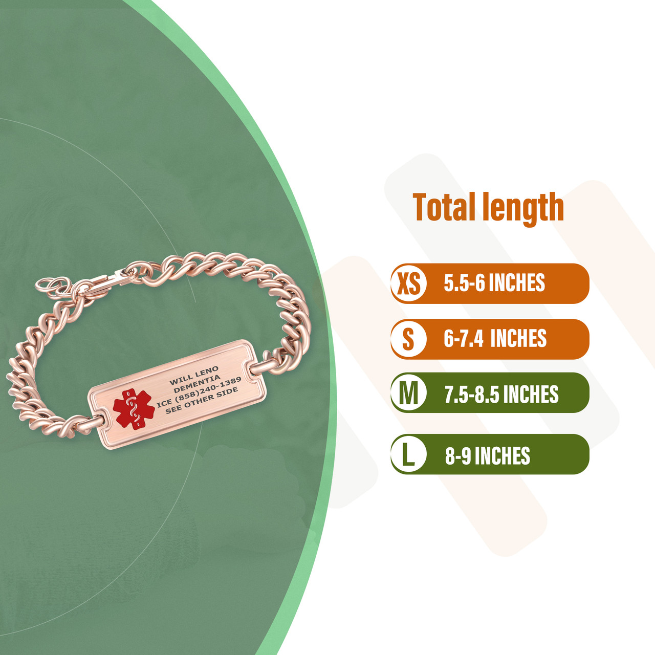 Medical ID - Alzheimer's / Dementia Medical ID Bracelet with