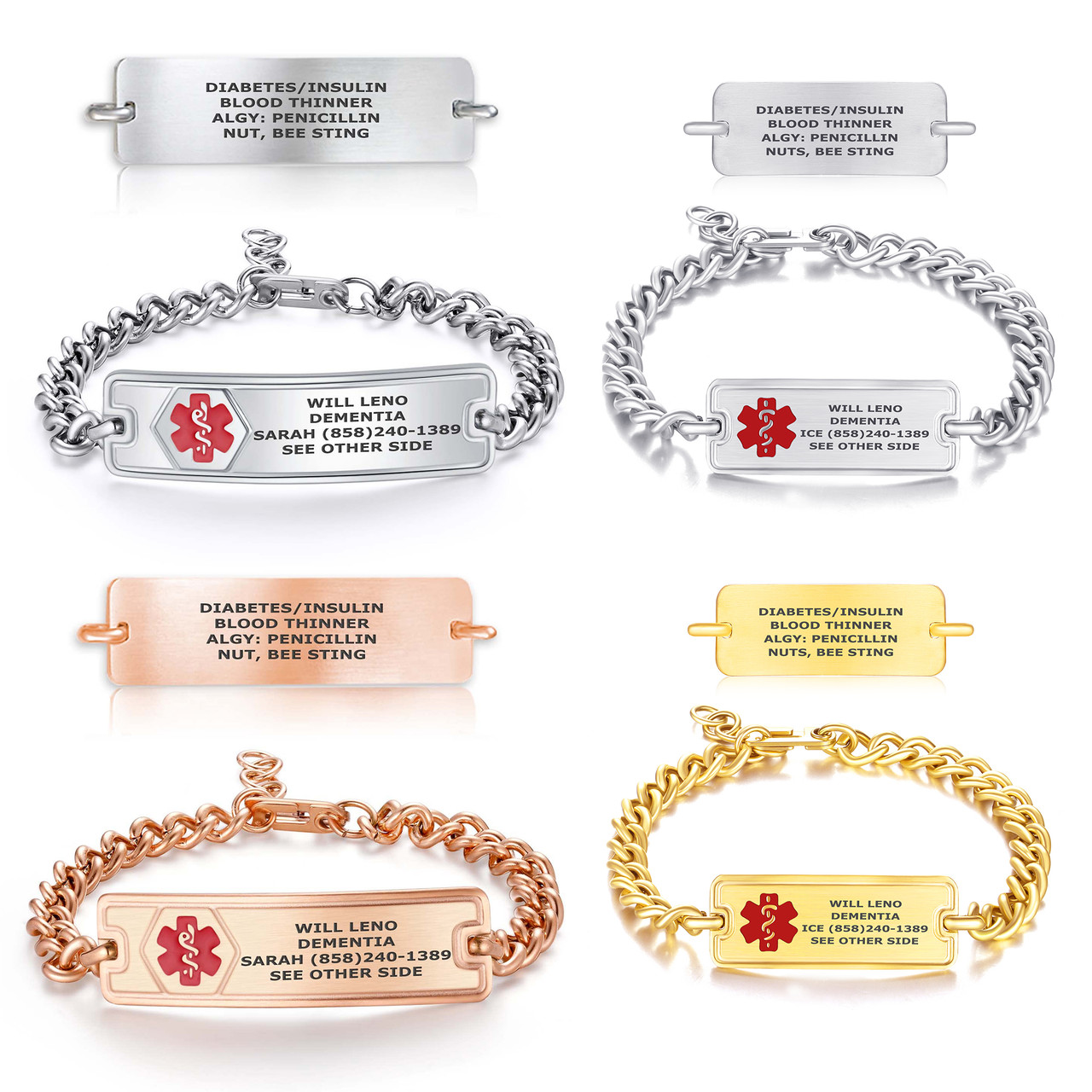 Medical ID - Alzheimer's / Dementia Medical ID Bracelet with