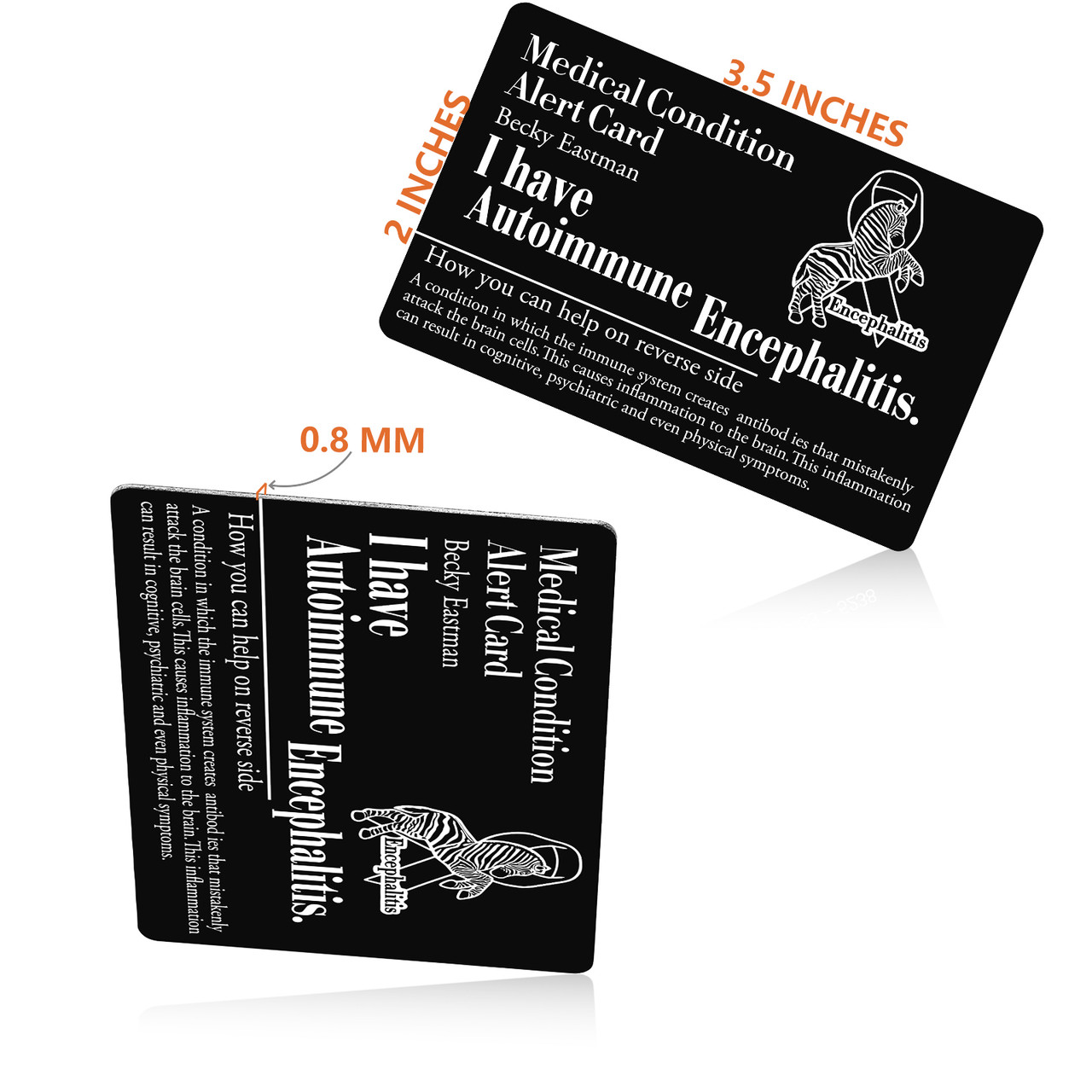 Medical ID - Personalized Aluminum Medical ID Wallet Card