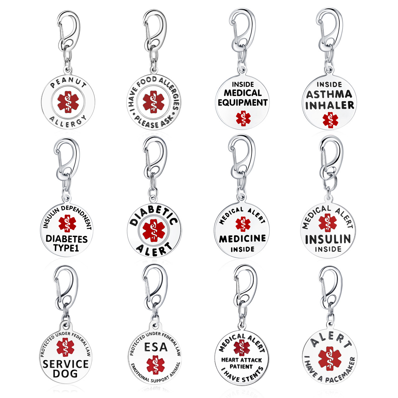 Engraved medical alert bag tag
