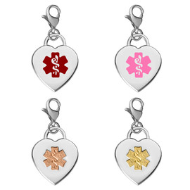 Personalized Engraved Heart Charm with Lobster Clasp