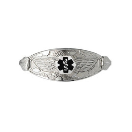 Divoti Custom Engraved  Medical Alert Bracelet -Angel Wing Tag