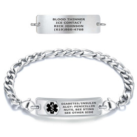 Rect Classic and Figaro Chain Medical ID Bracelet Rect Classic and Figaro Chain Medical ID Bracelet 7777 40.99 $ physical Medical Bracelets Divoti New Divoti Inc.