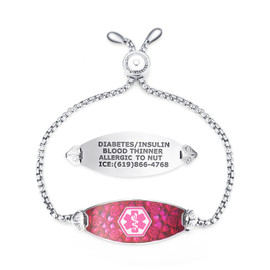 Blooming Cherry Blossom and Slide Bead Medical ID Bracelet