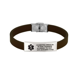 Sleek Leather Medical ID Band, Trim to Fit Sleek Leather Medical ID Band, Trim to Fit 1300X 22.55 $ physical Medical Bracelets Divoti New Divoti Inc.