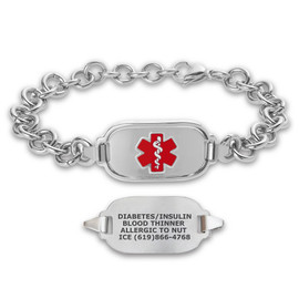 Divoti Titan Elite Pure Titanium Small Custom Engraved Medical Alert Bracelet