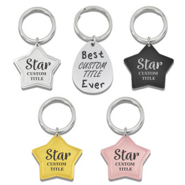 Custom Engraved Big Tag  Stainless Steel Keychains