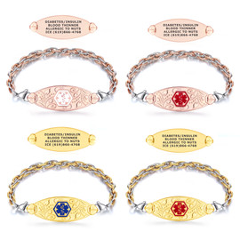 PVD Rose Gold Filigree Inter-Mesh Rose Gold/Silver Medical ID Bracelet