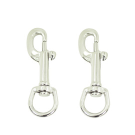 304 Stainless Steel Swivel Round Eye Bolt-Type Snap Hooks 3-1/2" / High Polished / 2-Pack