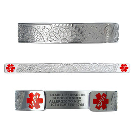 Fancy Paisley Medical ID Cuff, Adjustable (fits 6.5-8.0") Fancy Paisley Medical ID Cuff, Adjustable (fits 6.5-8.0") 5329 36.99 $ physical Medical Bracelets Divoti New Divoti Inc.