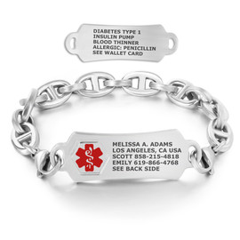 Rect Tag and H Link Medical ID Bracelet