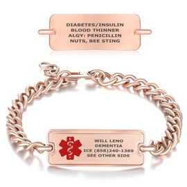 Divoti Custom Engraved Alzheimer’s Dementia/Identification Bracelet with Sister Hook Safety Clasp – Color/Size