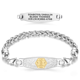 Divoti Beautiful Olive Medical ID Bracelets for Women w/ Wheat Chains â?Color/Size Divoti Beautiful Olive Medical ID Bracelets for Women w/ Wheat Chains â?Color/Size 5616 40.9 $ physical FASHION IDs Divoti New Divoti Inc.