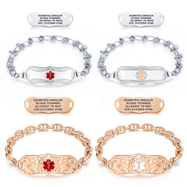 PVD Rose Gold Signature Medical  ID Bracelet