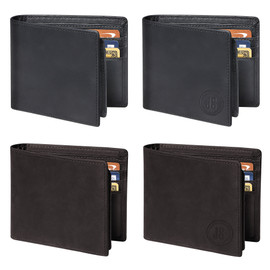 Personalized Bi-fold Crazy Horse Leather Wallet for Men