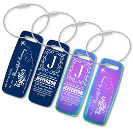 Durable and Visible Medical Alert Luggage Bag Tag for Couples - Set of 2 for Wedding, Engagement, or Honeymoon