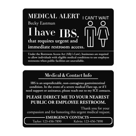  Divoti Custom Engraved Allergy Disaster Stopper - Multilingual Medical ID Card - Personalized Emergency Contact - Heavy-Duty Thick Black Aluminum