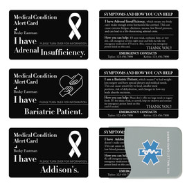 Custom Medical Alert Wallet Card & Silicone Holder (Metabolic & Endocrine Disorders)