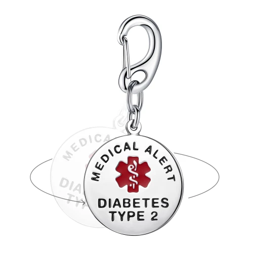 Diabetes Type 2 medical alert bag tag