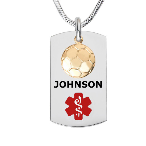 Sport Charm Medical ID Necklace