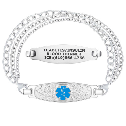 Elegant Olive Custom Engraved Medical Alert Bracelets with Tri-Strand Chain, Medical Bracelets Elegant Olive Custom Engraved Medical Alert Bracelets with Tri-Strand Chain, Medical Bracelets 12804 40.99 $ physical Medical Bracelets Divoti New Divoti Inc.