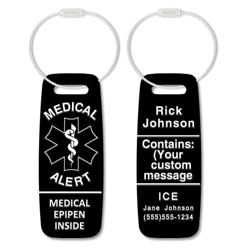 Medical Alert Tags for Luggage and Bags