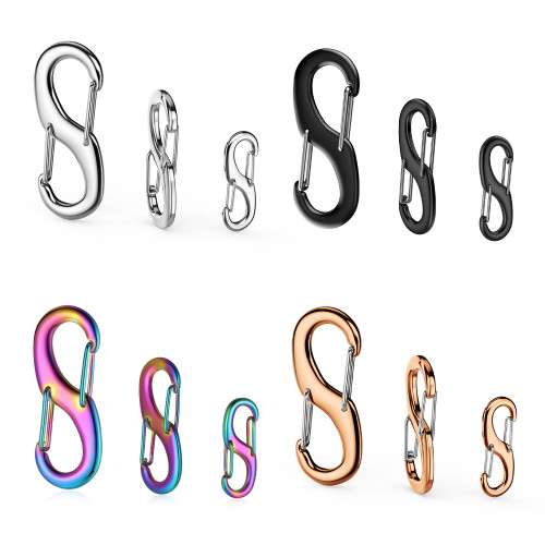 Surgical Stainless Steel Double Carabiner Hooks (S/M/L)